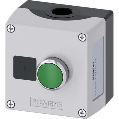 Siemens Befehlsgerät Gehäuse 3SU1851-0AB00-2AB1 | Drucktaster rund Ø22,5mm Metall | 1-fach | IP68 | grau