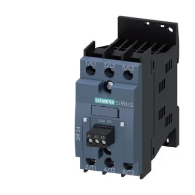 Siemens Halbleiterschütz 3RF3403-1BD04 | 3-phasig | 3,8A | 48-480V AC | 24V DC Steuerung | 1,5kW | Schraubanschluss