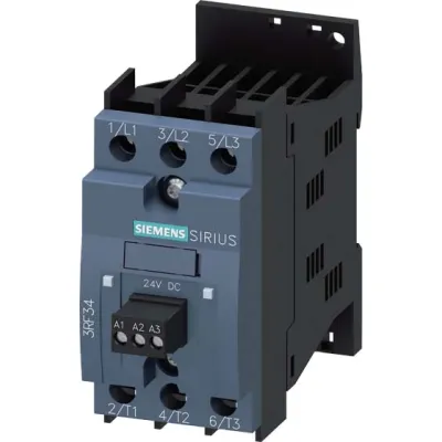 Siemens Halbleiterschütz 3RF3403-1BD04 | 3-phasig | 3,8A | 48-480V AC | 24V DC Steuerung | 1,5kW | Schraubanschluss