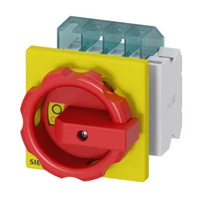 SIEMENS Haupt-Not-Aus-Schalter 3LD2003-1TP53 | 16A 3-polig | IP65 | Frontbefestigung | Drehantrieb | rot