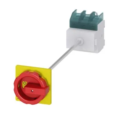 Siemens Hauptschalter Not-Aus-Schalter 3LD2814-0TK53 | 3-polig 125A | IP65 | 45kW | Drehgriff abschließbar | rot/gelb