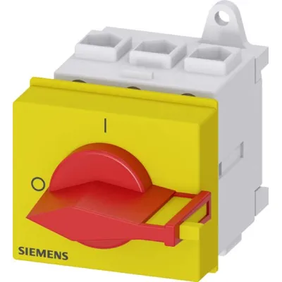 Siemens Haupt-/Not-Aus-Schalter 3LD2230-0TK13 | 3-polig 32A | 11,5kW 400V | Verteilereinbau | Knebel rot/gelb | IP40