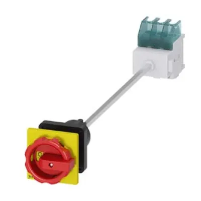 Siemens Haupt-/Not-Aus-Schalter 3LD2244-0TK53 | 3-polig 32A | IP65 | 400V 11,5kW | Drehgriff kurz | rot/gelb | Metall