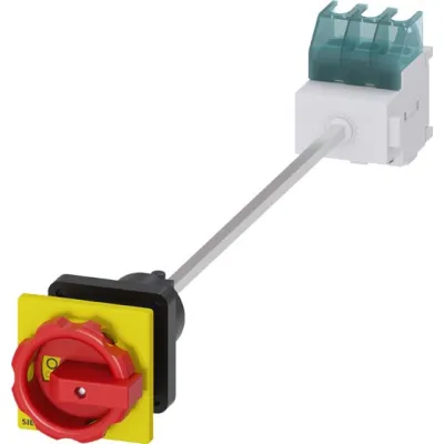 Siemens Haupt-/Not-Aus-Schalter 3LD2244-0TK53 | 3-polig 32A | IP65 | 400V 11,5kW | Drehgriff kurz | rot/gelb | Metall