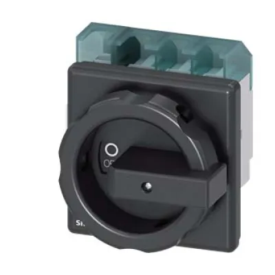 SIEMENS Hauptschalter 3LD2504-1TL51 | 4-polig | 63A | IP65 | Frontbefestigung | Drehantrieb verriegelbar | schwarz