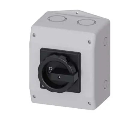 SIEMENS Hauptschalter 3LD2165-4VD51 | Lasttrennschalter 6-polig 25A | IP65 | verriegelbar | Drehgriff schwarz | Einbau
