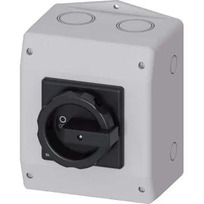 SIEMENS Hauptschalter 3LD2165-4VD51 | Lasttrennschalter 6-polig 25A | IP65 | verriegelbar | Drehgriff schwarz | Einbau