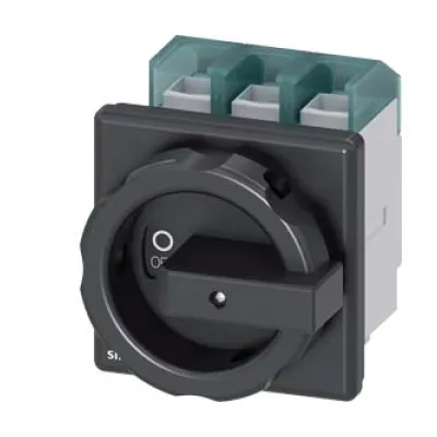 Siemens Hauptschalter 3LD2804-0TK51 | 3-polig 125A | 45kW 400V | IP65 | Frontbefestigung 4-Loch | Drehantrieb schwarz