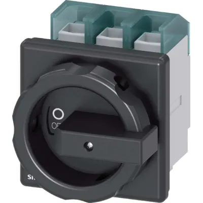 Siemens Hauptschalter 3LD2804-0TK51 | 3-polig 125A | 45kW 400V | IP65 | Frontbefestigung 4-Loch | Drehantrieb schwarz