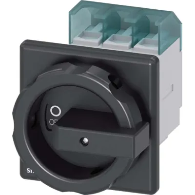 Siemens Hauptschalter 3LD2555-0TK51 | Lasttrennschalter 3-polig 63A | 22kW 400V | IP65 | Frontbefestigung | schwarz