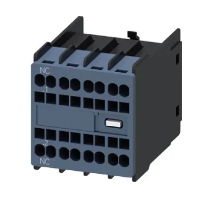 Siemens Hilfsschalterblock 3RH2911-2HA01 | 1 Öffner (1Ö) | Frontanbau | 6A AC | Federzuganschluss | für S00/S0 Contactor