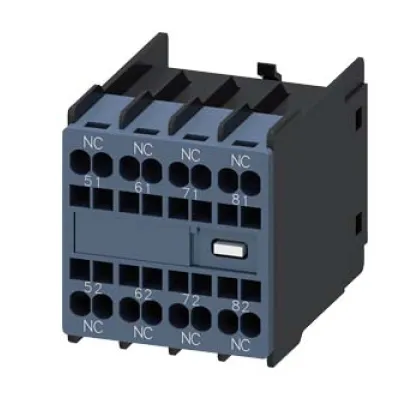 Siemens Hilfsschalterblock 3RH2911-2GA04 | 4 Öffner | Federzuganschluss | aufsteckbar S00 | 6A AC-15 | Kunststoff