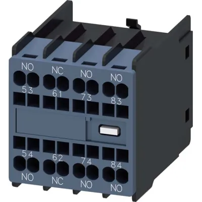 Siemens Hilfsschalterblock 3RH2911-2GA31 | 3 Schließer + 1 Öffner | Frontmontage | Federzuganschluss | 6A AC | S00/S0