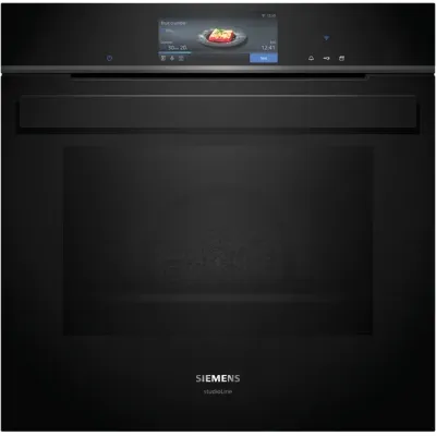Siemens Einbau-Dampfbackofen HS958GCB1 | iQ700 | 60x60 cm | Dampfgarer, Sous-vide, Home Connect | Edelstahl Schwarz