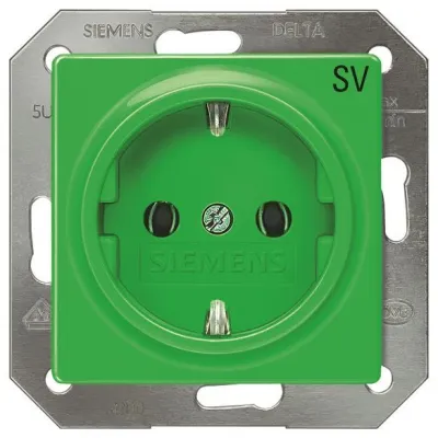Siemens i-syst SCHUKO-Steckdose grün "SV" 5UB1910