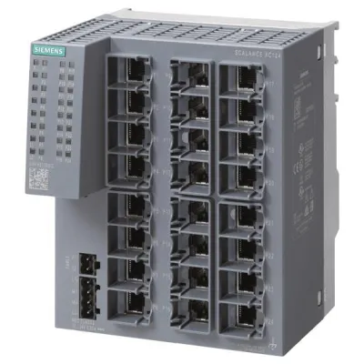 SIEMENS Industrial Ethernet Switch SCALANCE XC124 6GK5124-0BA00-2AC2 | 24x RJ45 | unmanaged | Hutschiene | IP20