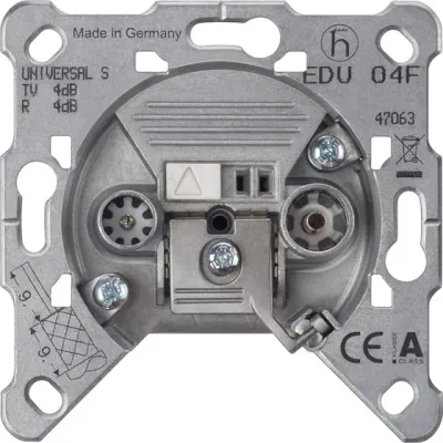 Siemens Antennen-Stichleitungsdose 5TG2485 | 2 Auslässe | 4dB | bis 2400MHz | Unterputz | Metall zink