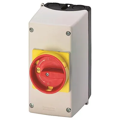 Siemens Isolierstoff-Aufbaugehäuse 3RV1923-1FA00 | Not-Aus-Drehantrieb 54mm | IP55 | Kunststoff | metrische Kabelöffnung