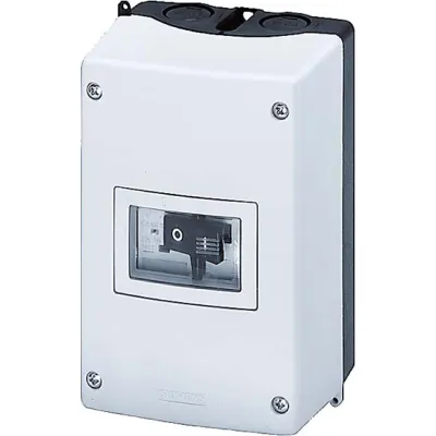 Siemens Isolierstoff-Aufbaugehäuse 3RV1913-1DA00 | IP55 | N- und PE-Klemme | Kunststoff | metrische Kabeldurchführung