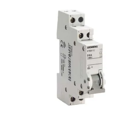 Siemens Ausschalter 5TE8112 | 2-polig | 20A | 400V AC | Hutschiene | 1TE | Schaltgerät für Motoren & Beleuchtung | Glas