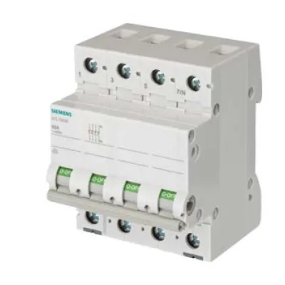 Siemens Ausschalter 5TL1663-0 | 63A 3-polig+N | Lasttrennschalter | Hutschiene | 440V AC | 4TE | grau