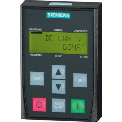 Siemens Bedienfeld BOP-2 6SL3255-0AA00-4CA1 | Operator Panel für Sinamics G120 | Weiß | Hand-/Automatikbetrieb