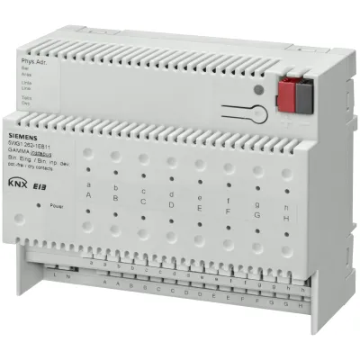 Siemens Binäreingabegerät 5WG1262-1EB11 | KNX REG 6TE | 16x potentialfrei | Busankoppler | LED-Anzeige | IP20