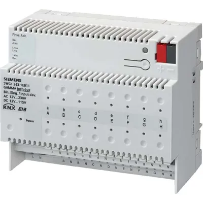 Siemens Binäreingabegerät 5WG1263-1EB11 | KNX REG | 16 Eingänge | 12–230V AC/DC | 6TE | IP20
