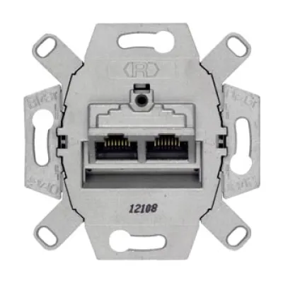 BJC Delta Anschlussdose 5TG2026-2 | UAE/IAE Einsatz | 2x RJ45 8-polig Cat.6E | Unterputz | Metall | halogenfrei | IP20