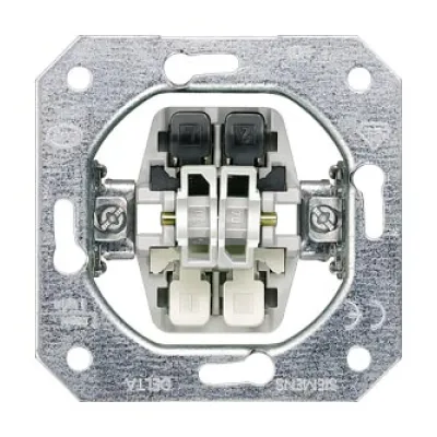 Siemens Taster-Einsatz 5TD2111 | Unterputz Doppeltaster | 2 Schließer | DELTA | 10A 250V | Metall | IP20