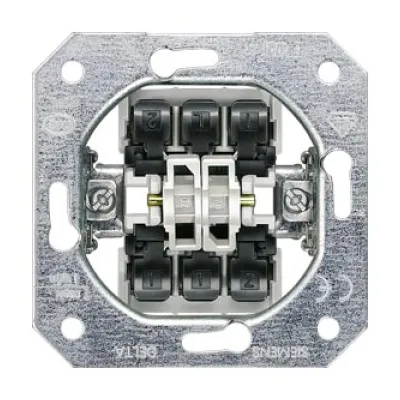 Siemens Doppel-Wechselschalter | DELTA UP | 2-fach | 10A 250V | IP20 | Metall | halogenfrei | Aluminium
