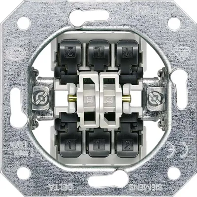 Siemens Doppel-Wechselschalter | DELTA UP | 2-fach | 10A 250V | IP20 | Metall | halogenfrei | Aluminium
