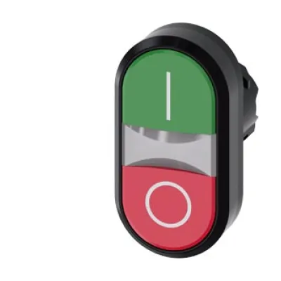 Siemens Doppeldrucktaster 3SU1000-3AB42-0AK0 | 22mm | tastend | IP68 | oval | Kunststoff | Front rot/grün