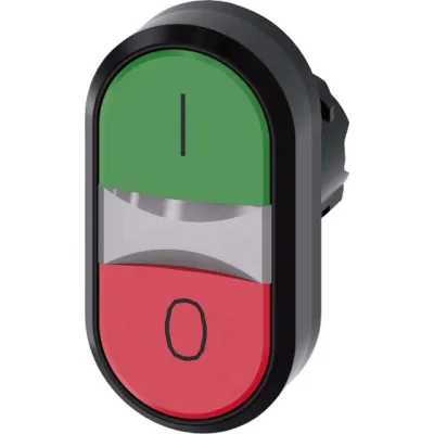 Siemens Doppeldrucktaster 3SU1000-3AB42-0AK0 | 22mm | tastend | IP68 | oval | Kunststoff | Front rot/grün