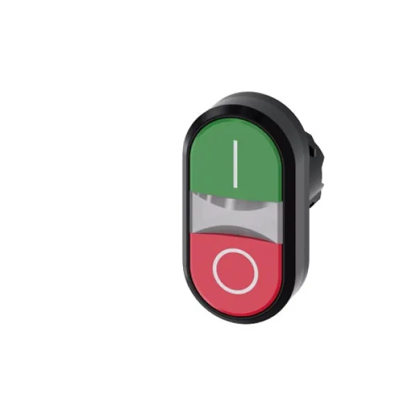 Siemens Doppeldrucktaster 3SU1001-3AB42-0AK0 | beleuchtet | 22mm | IP68 | Kunststoff | oval | rot/grün