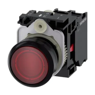 Siemens Drucktaster 3SU1102-0AB20-1CA0 | beleuchtet | 22 mm rund | Kunststoff | tastend | 1 Öffner | IP67K | rot
