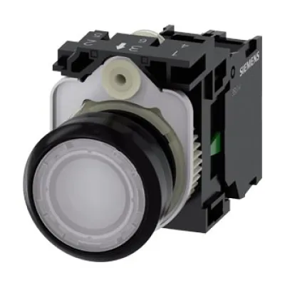 Siemens Drucktaster 3SU1102-0AB60-1BA0 | Leuchtdrucktaster | beleuchtet | tastend | 22mm | Kunststoff | rund | IP67K