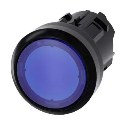 Siemens Drucktaster 3SU1001-0AB50-0AA0 | beleuchtet | 22mm rund | IP68 | Kunststoff | Frontmontage | blau
