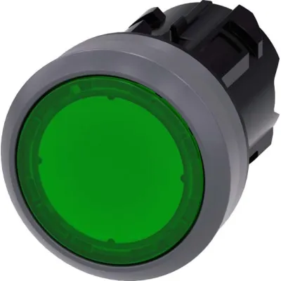 Siemens Drucktaster beleuchtet 3SU1031-0AB40-0AA0 | SIRIUS ACT | 22mm | rund | IP68 | Metall Frontring | grün | LED