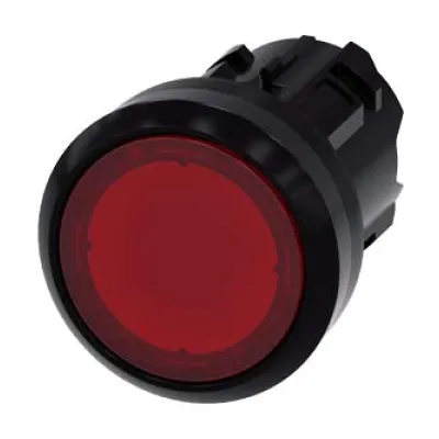 Siemens Drucktaster 3SU1001-0AA20-0AA0 | beleuchtet | 22mm rund | IP68 | Frontmontage | verrastend | Kunststoff | rot