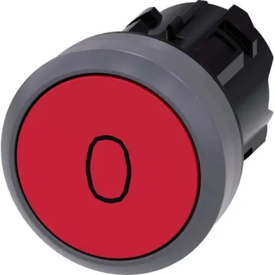 Siemens Drucktaster 3SU1030-0AB20-0AD0 | SIRIUS ACT | 22mm rund | Metall Frontring | rot | IP68 | tastend | 1-fach