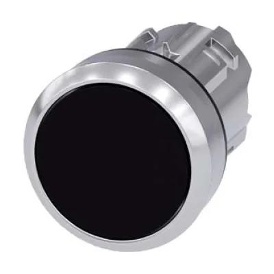 Siemens Drucktaster 3SU1050-0AB10-0AA0 | 22mm rund | Metall Frontring | IP68 | schwarz | tastend | SIRIUS ACT