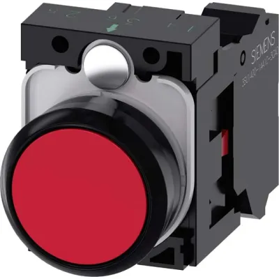 Siemens Drucktaster 3SU1100-0AB20-3CA0 | 22mm Pilz-Knopf | Kunststoff | IP67K | 1 Öffner | rund | rot