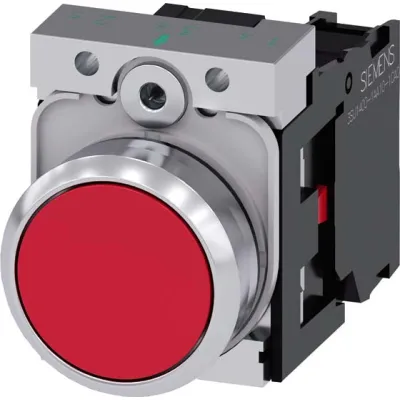 Siemens Drucktaster 3SU1150-0AB20-1CA0 | 22mm | Metall | rund | tastend | 1 Öffner | hoch | IP67K | rot