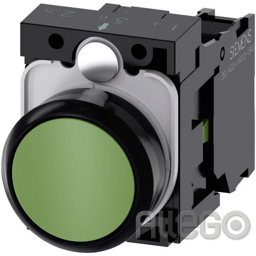 Bild: Siemens IS Drucktaster Druckknopf, 1S 3SU1100-0AB40-1BA0