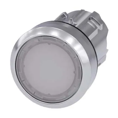 Siemens Leuchtdrucktaster 3SU1051-0AB60-0AA0 | Drucktaster beleuchtet | 22mm rund | Metall | tastend | weiß
