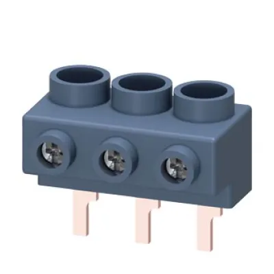 Siemens Einspeiseklemme 3RV1915-5A | 3-Phasen für Sammelschiene S00/S0 | Anschluss oben | Stiftform | weiß