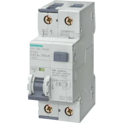 Siemens FI/LS-Schalter 5SU1354-6KK16 | RCBO 1-polig+N Typ A | B16 16A | 30mA | 10kA | 230V | Hutschiene | IP20 | Grau