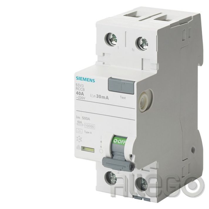 Siemens IS FI-Schutzschalter 25A 1+N 30mA 230V 5SV3312-6