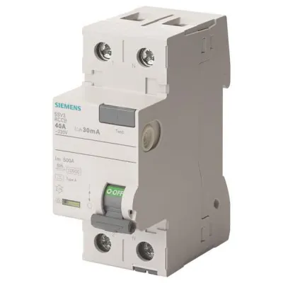 Siemens FI-Schutzschalter 5SV3314-6 | Typ A | 2-polig | 40A | 30mA | 230V | Hutschiene | Fehlerstromschutz 